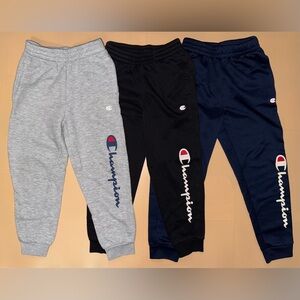 Lot of 3 Champion Boys Jogger Athletic Sweatpants; Size Medium
